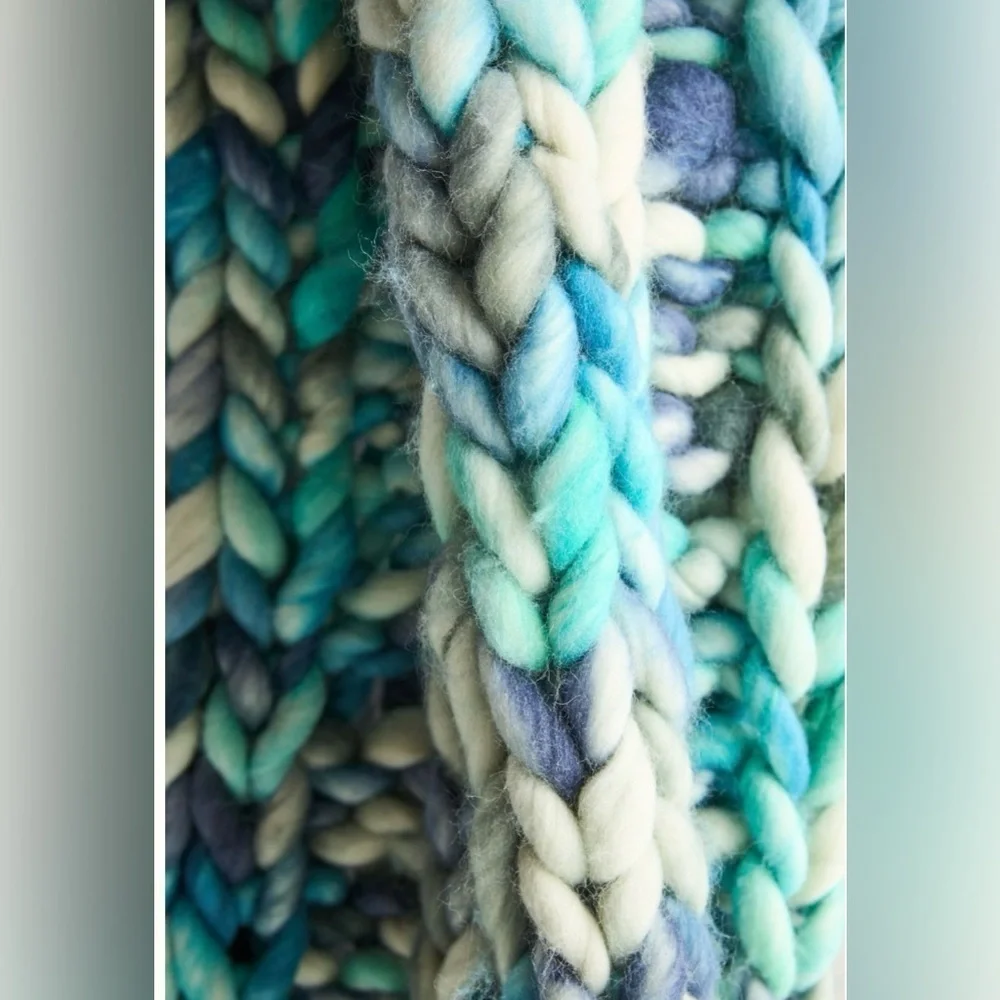 Anthropologie Chunky Knit Wool Throw Blanket NWT